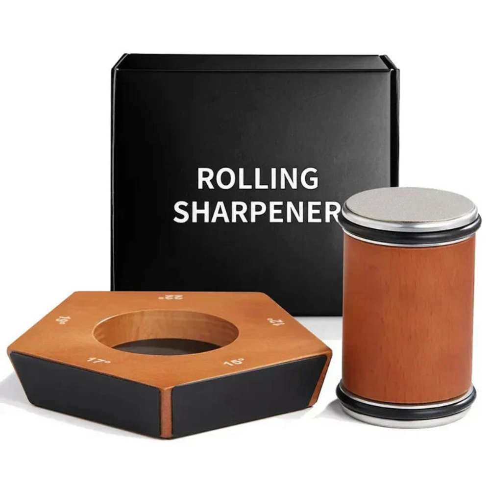 Manual Knife Sharpener | Diamond Coated Rolling Wheel for Precise Edge Control