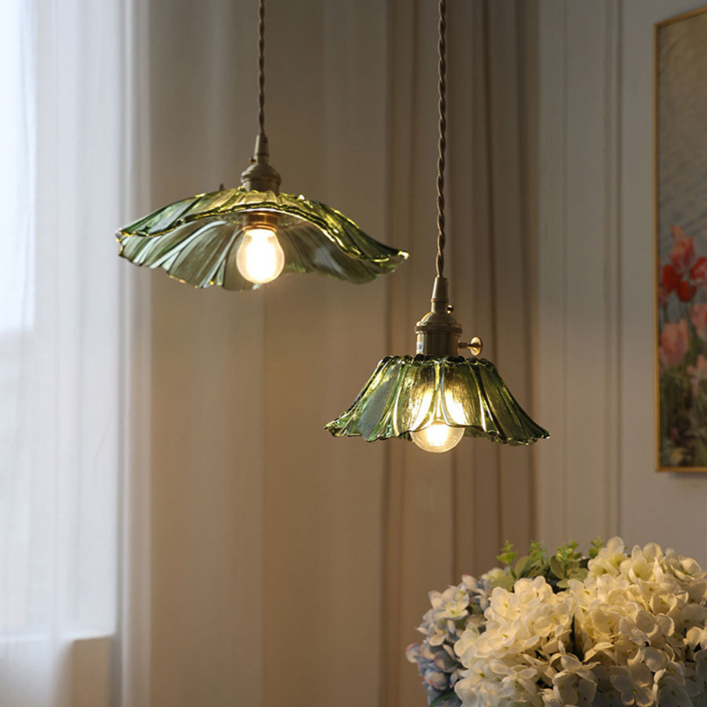 Vintage Pendant Light | Floral Hanging Fixture for Living Room, Bedroom, Dining Area