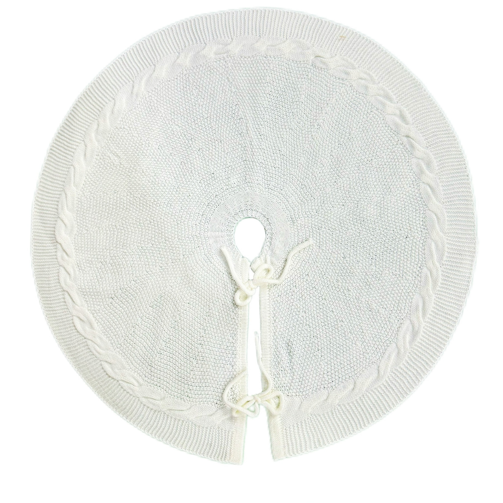 Tree Skirt Christmas | Cable Knit Pattern