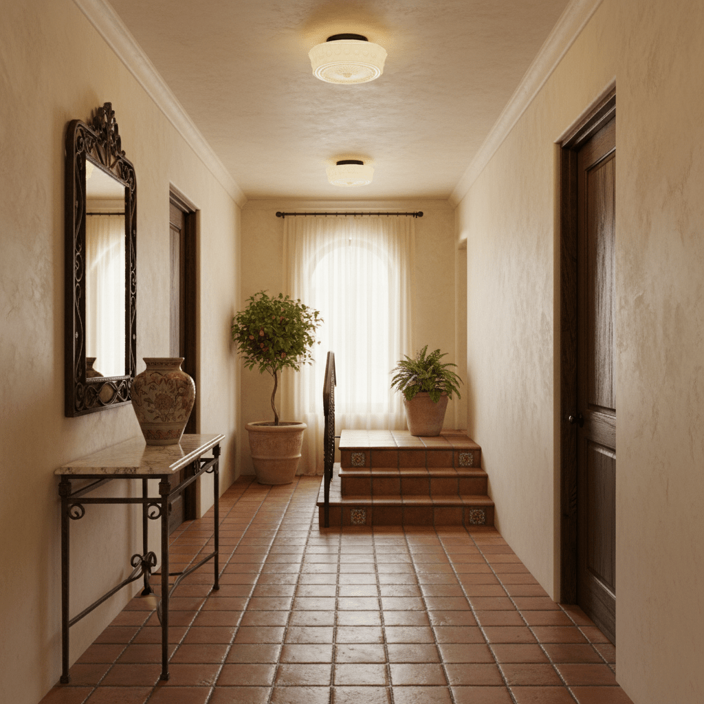 Ceiling Lights Vintage Style | Pressed Round Flush Mount