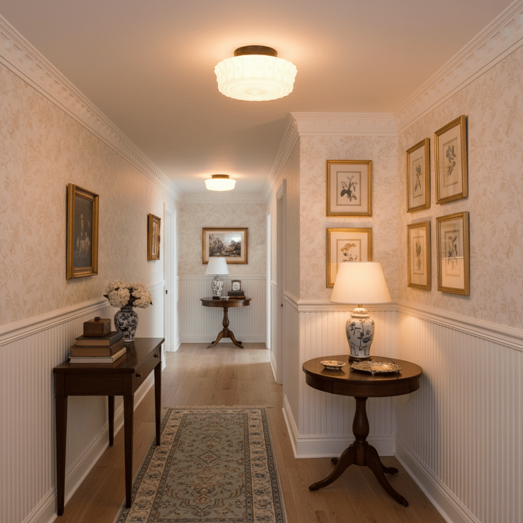 Ceiling Lights Vintage Style | Pressed Round Flush Mount