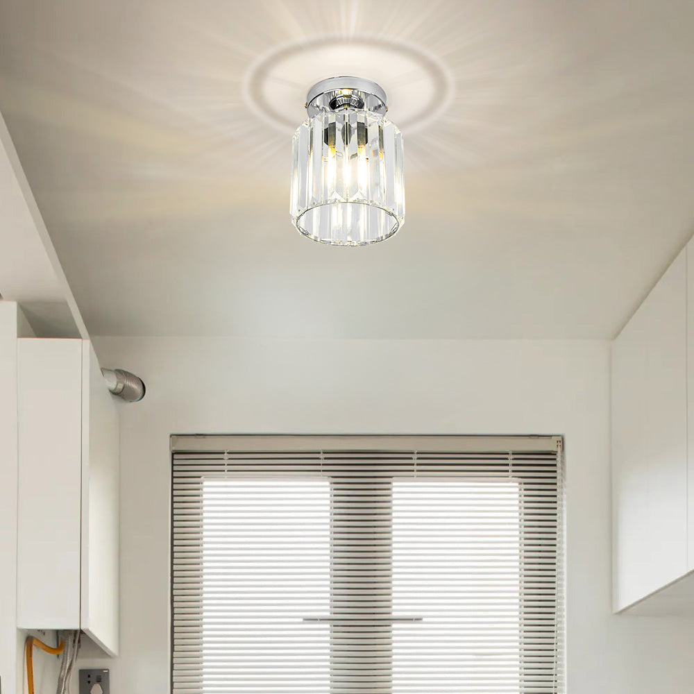 Hallway Modern Ceiling Light | Crystal Flush Mount