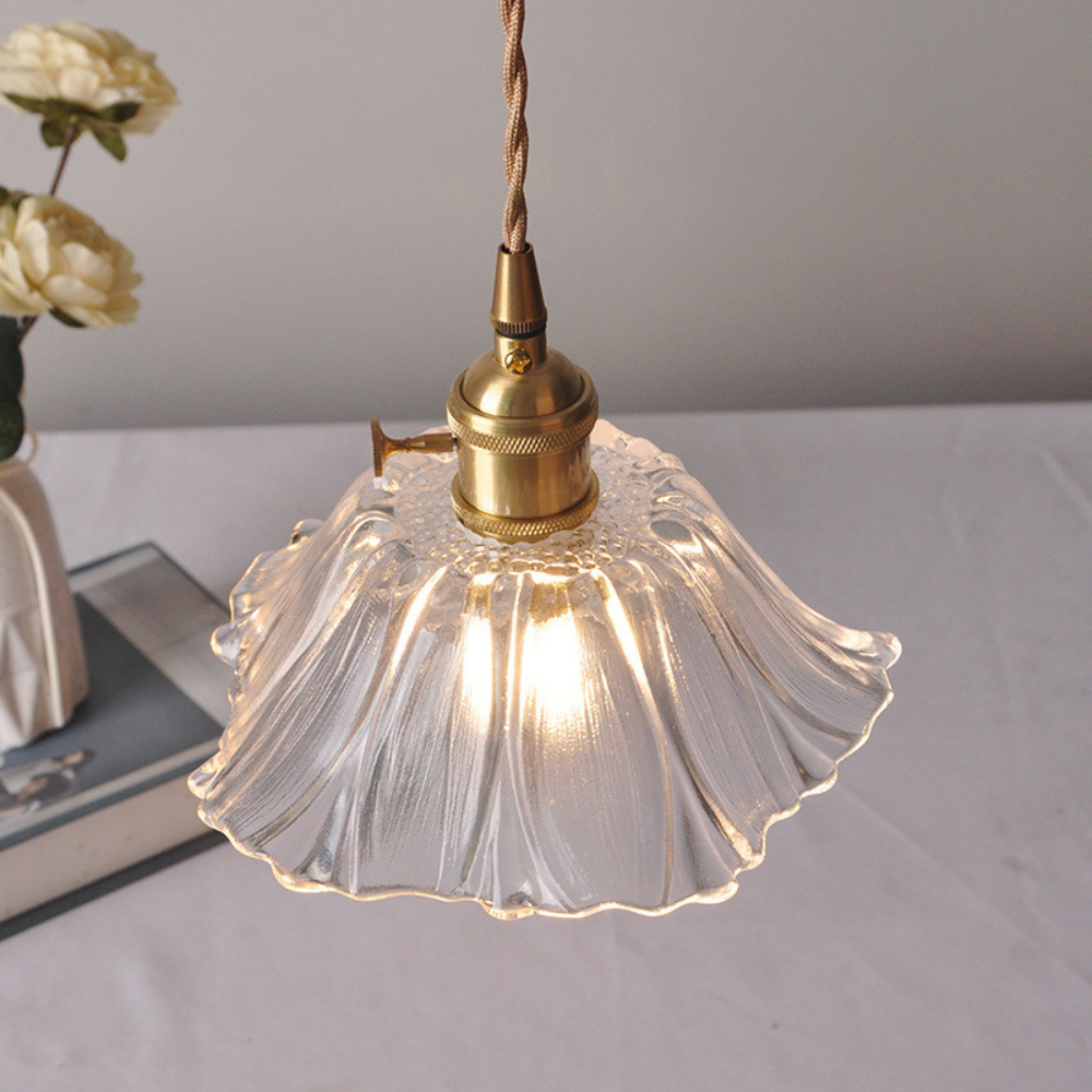 Vintage Pendant Light | Floral Hanging Fixture for Living Room, Bedroom, Dining Area