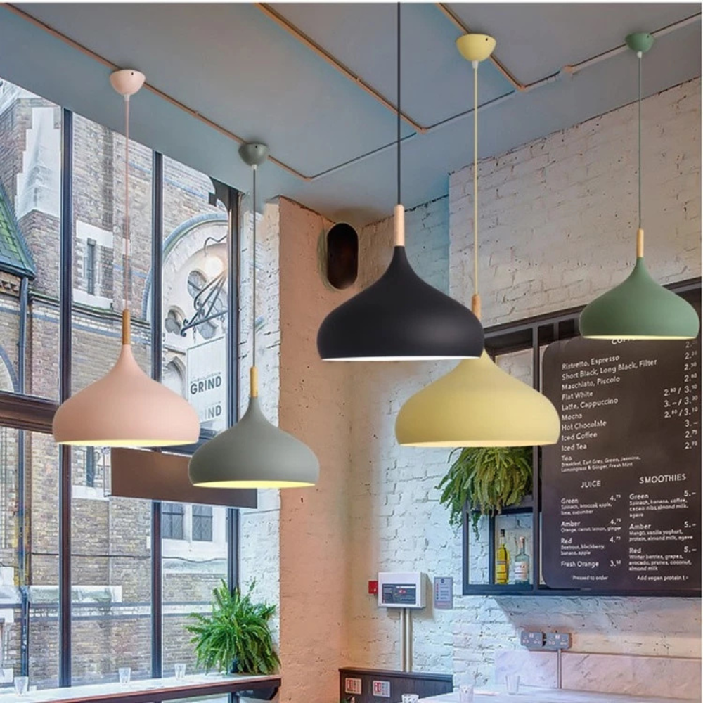Nordic Pendant Light | Colorful LED Ceiling Fixture for Bedroom or Living Room