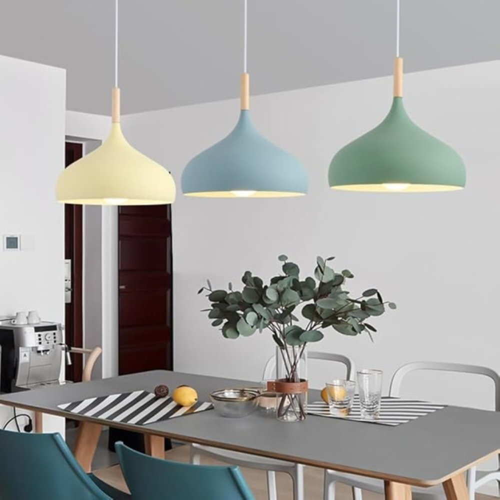 Nordic Pendant Light | Colorful LED Ceiling Fixture for Bedroom or Living Room