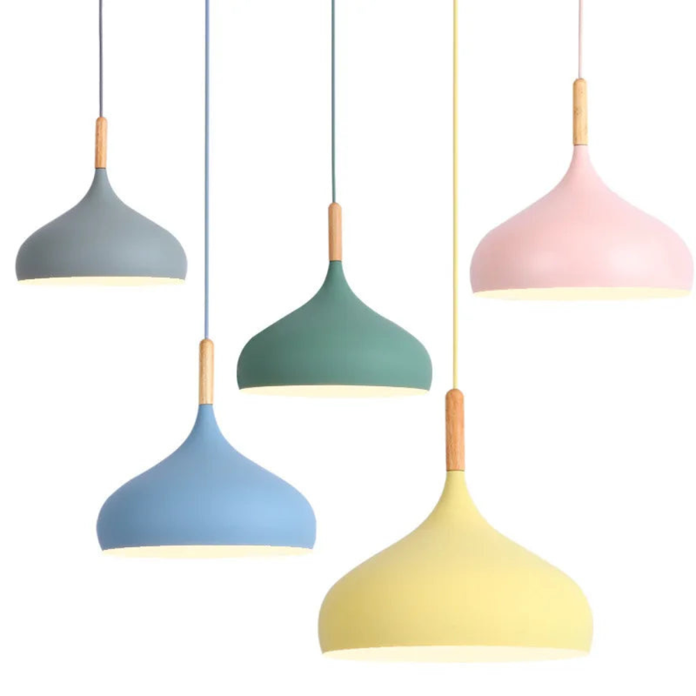 Nordic Pendant Light | Colorful LED Ceiling Fixture for Bedroom or Living Room