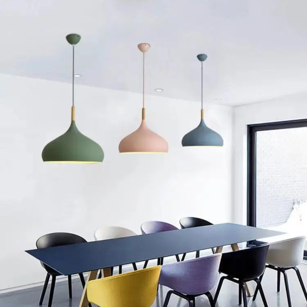 Nordic Pendant Light | Colorful LED Ceiling Fixture for Bedroom or Living Room