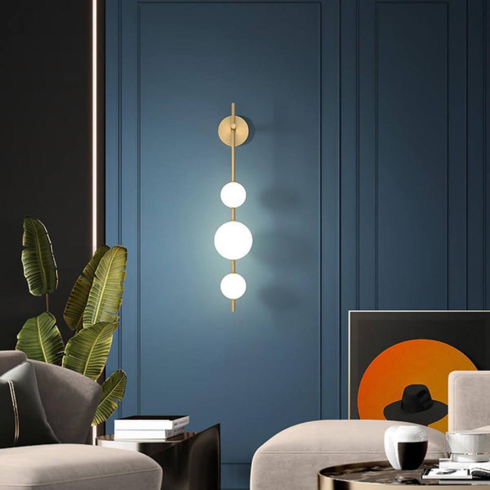 Bedroom Modern Wall Light | Vertical Glass Globe