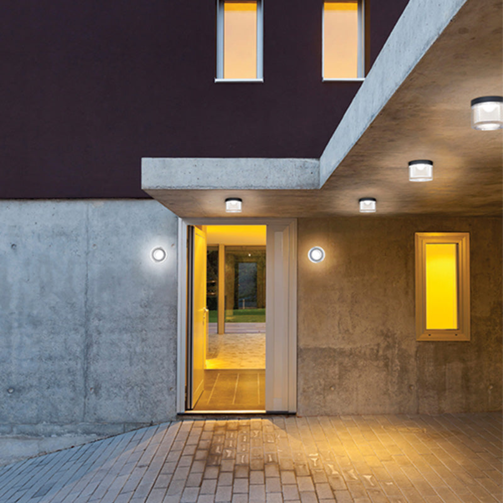 Mini Outdoor Wall Lamp | Modern Drum Design