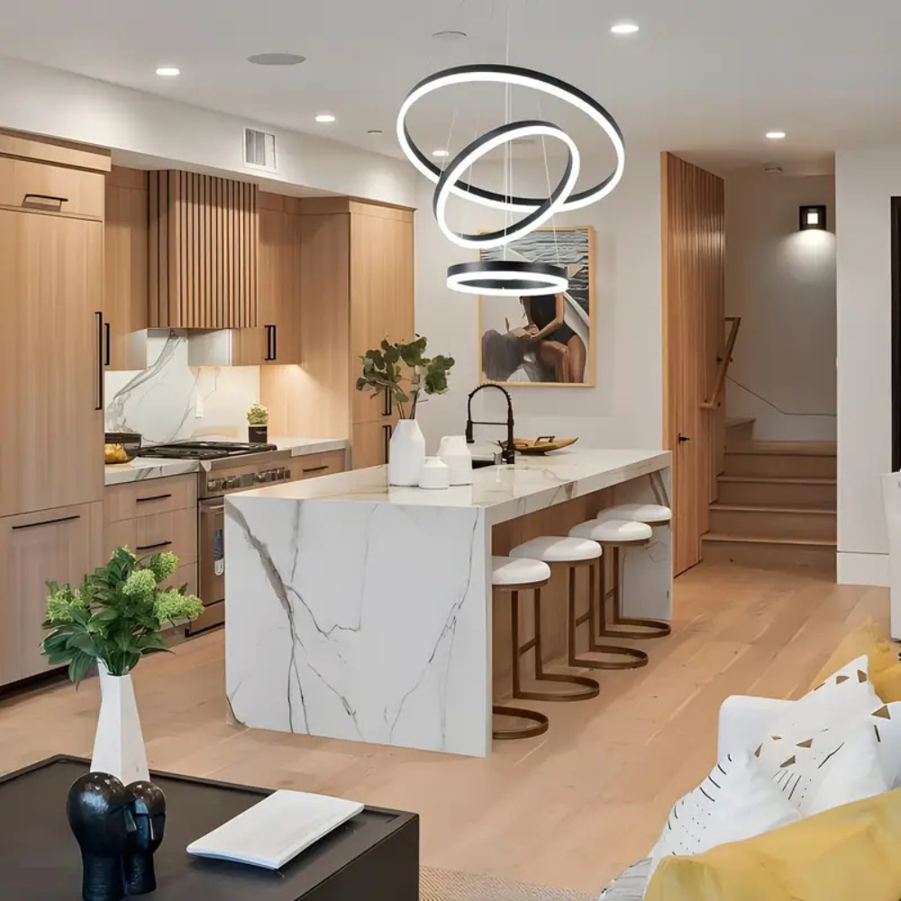 Pendant Light Fixture | Modern Ring-Style Chandelier for Dining and Living Rooms