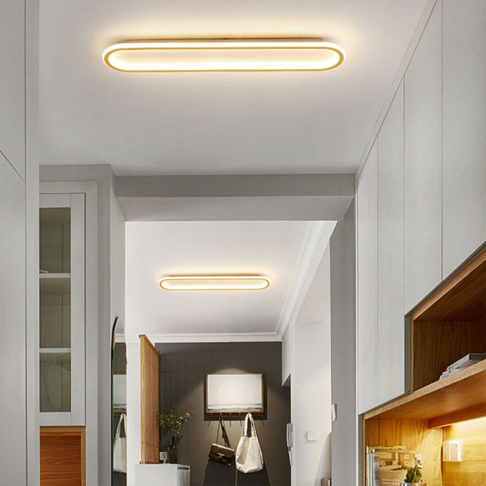 Minimalist Rectangular LED Ceiling Light | Modern Flush Mount Fixture for Living Room or Bedroom