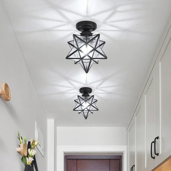 Ceiling Light | Star Shape Geometric Semi-Flush Fixture
