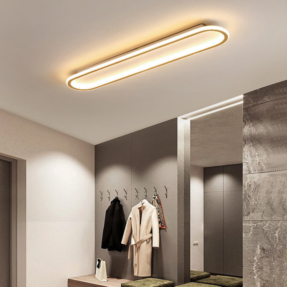 Minimalist Rectangular LED Ceiling Light | Modern Flush Mount Fixture for Living Room or Bedroom