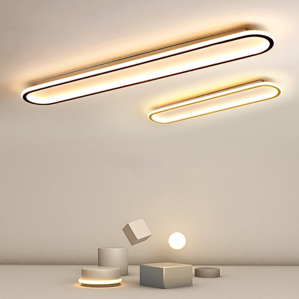 Minimalist Rectangular LED Ceiling Light | Modern Flush Mount Fixture for Living Room or Bedroom