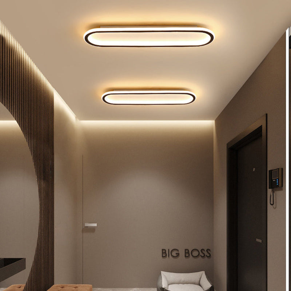 Minimalist Rectangular LED Ceiling Light | Modern Flush Mount Fixture for Living Room or Bedroom