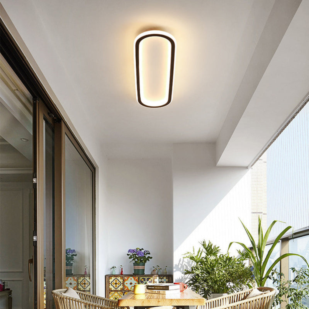 Minimalist Rectangular LED Ceiling Light | Modern Flush Mount Fixture for Living Room or Bedroom