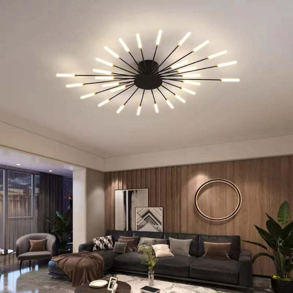 Living Room Modern LED Ceiling Light Fixture | Nordic Fireworks Chandelier