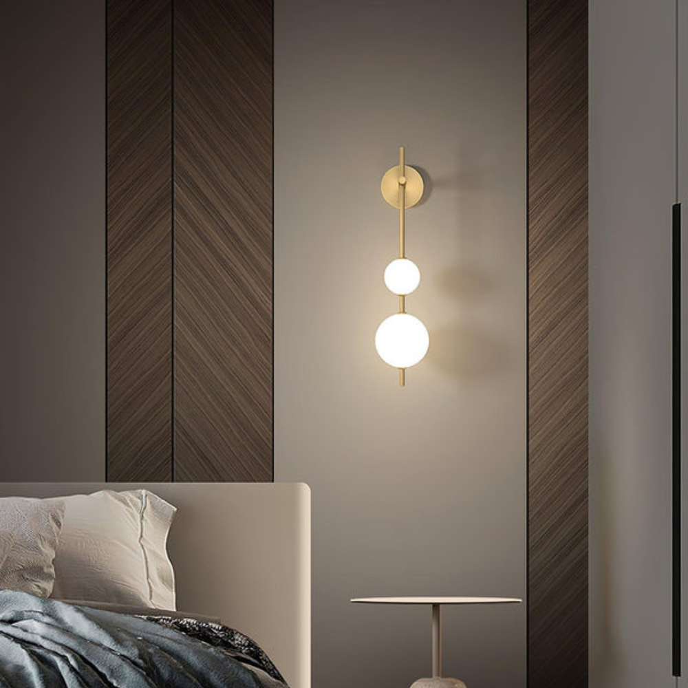 Bedroom Modern Wall Light | Vertical Glass Globe