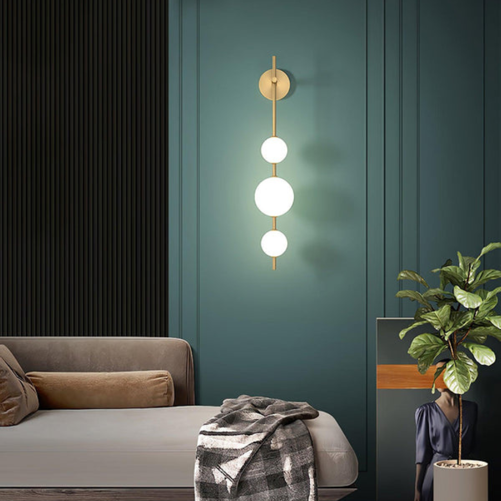 Bedroom Modern Wall Light | Vertical Glass Globe