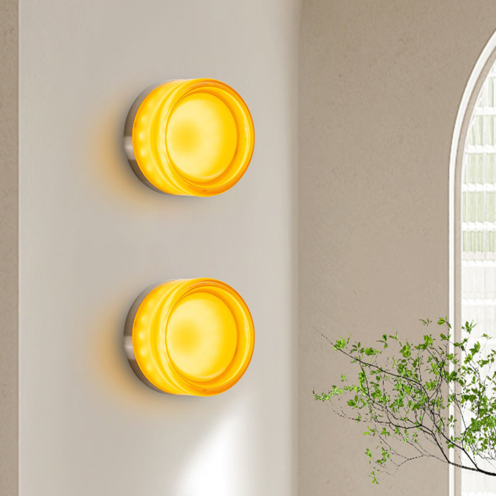 Mini Outdoor Wall Lamp | Modern Drum Design