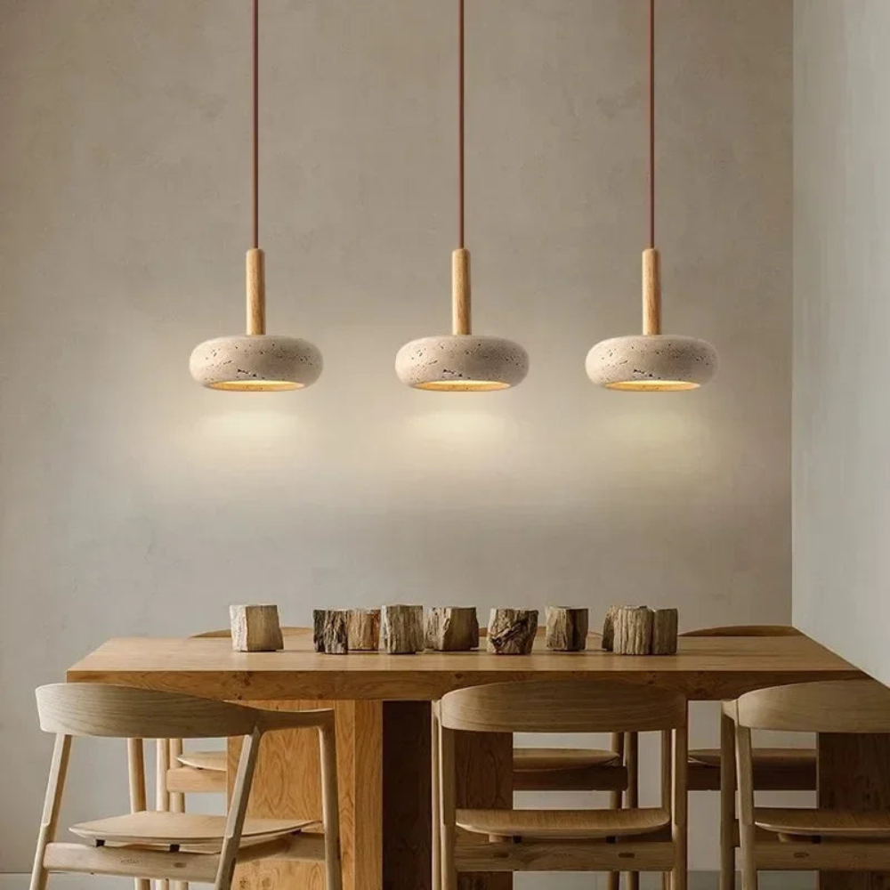 Modern Pendant Light for Bedroom or Living Room | Minimalist Stone-Inspired Design
