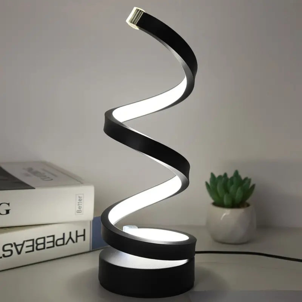 Bedroom Dimmable Table Lamp | Modern Spiral LED Design