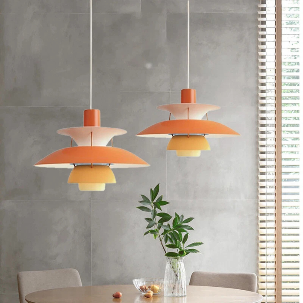 Gradient LED Pendant Light for Living Room | Danish Design Ceiling Chandelier for Kitchen Decor