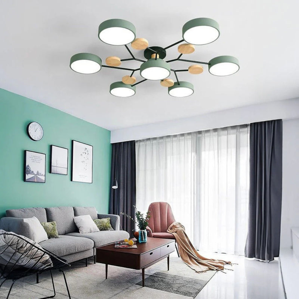 Modern Halo LED Ceiling Light | Semi-Flush Mount Fixture for Ambient Lighting