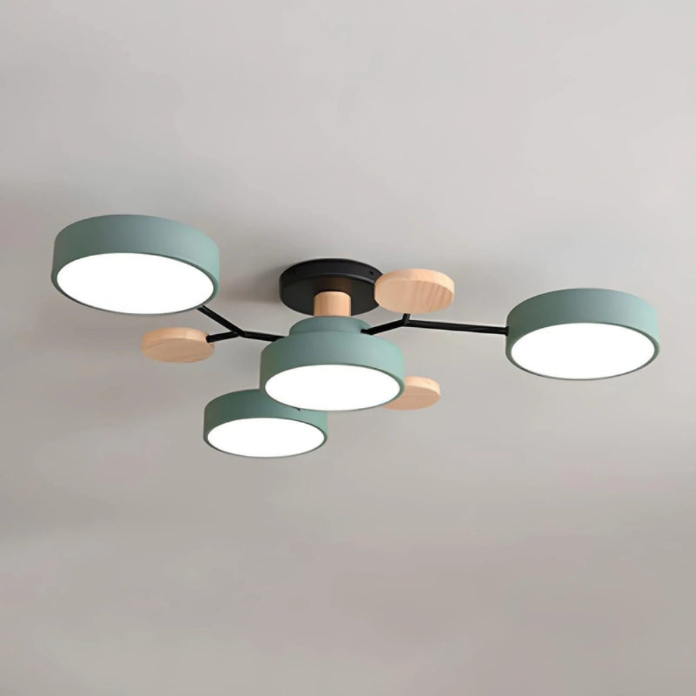 Modern Halo LED Ceiling Light | Semi-Flush Mount Fixture for Ambient Lighting