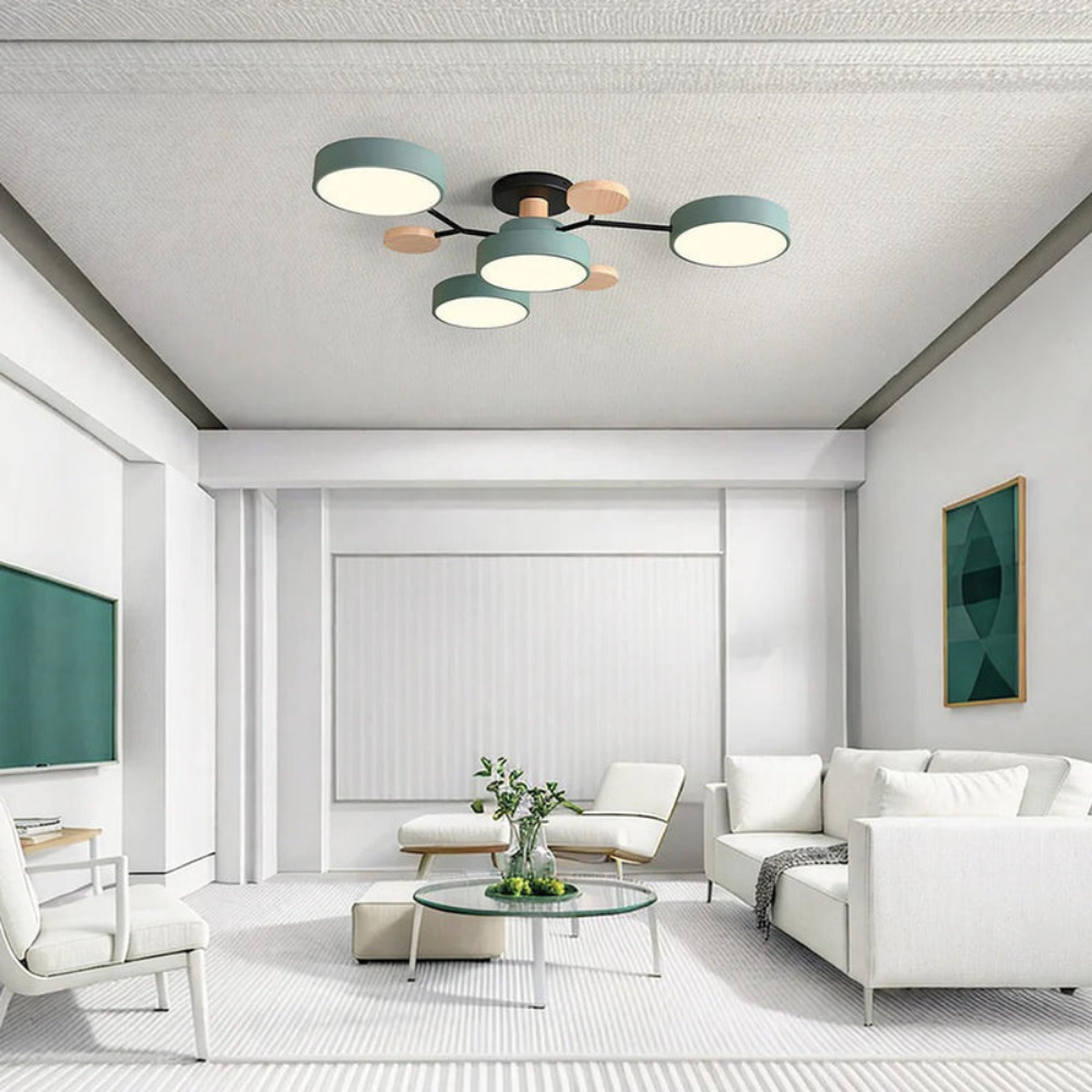 Modern Halo LED Ceiling Light | Semi-Flush Mount Fixture for Ambient Lighting