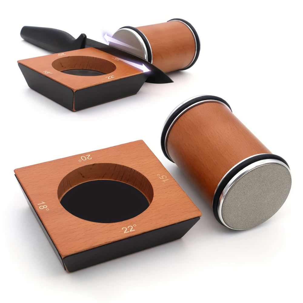 Manual Knife Sharpener | Diamond Coated Rolling Wheel for Precise Edge Control