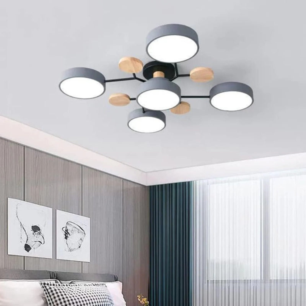Modern Halo LED Ceiling Light | Semi-Flush Mount Fixture for Ambient Lighting