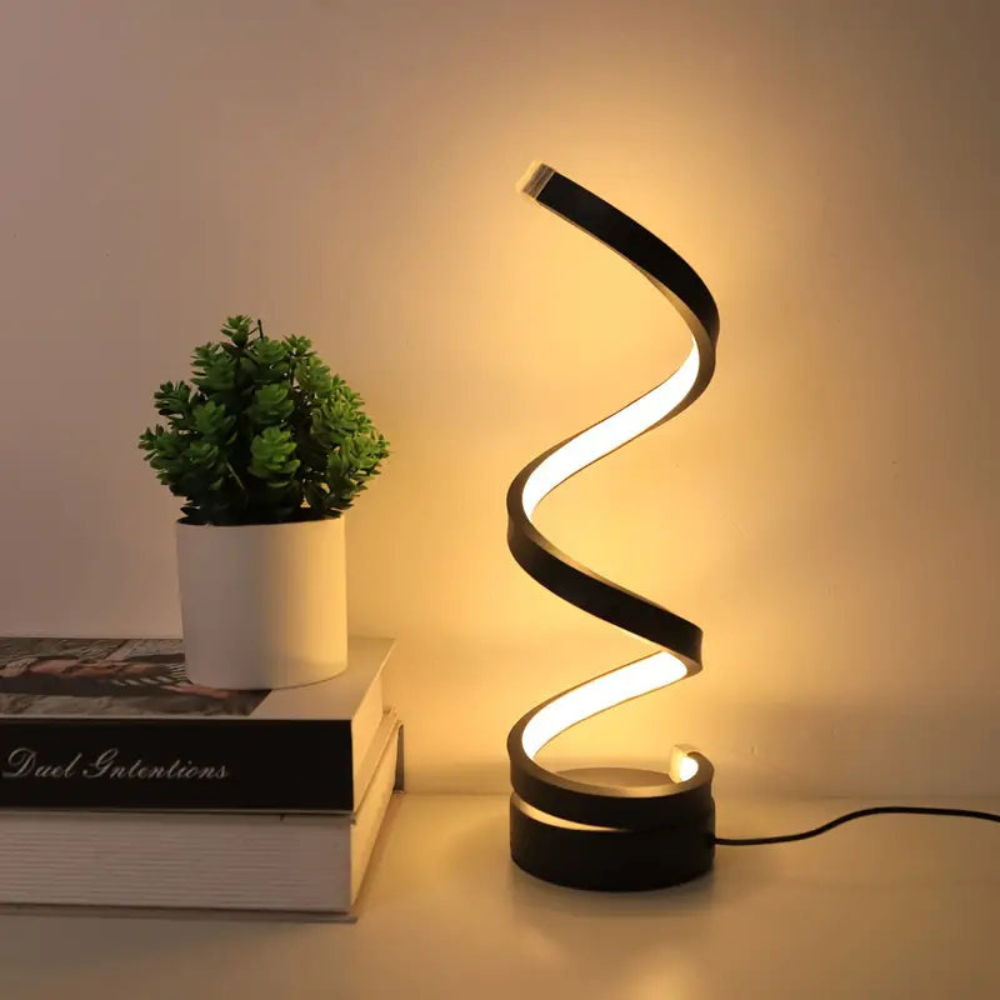 Bedroom Dimmable Table Lamp | Modern Spiral LED Design