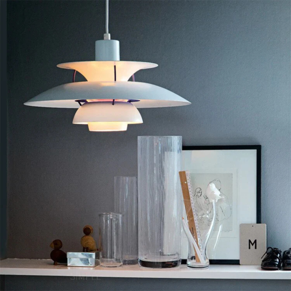Gradient LED Pendant Light for Living Room | Danish Design Ceiling Chandelier for Kitchen Decor