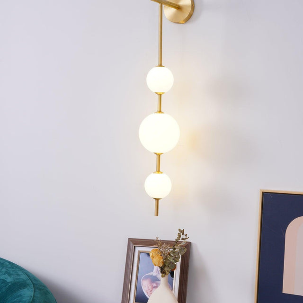 Bedroom Modern Wall Light | Vertical Glass Globe