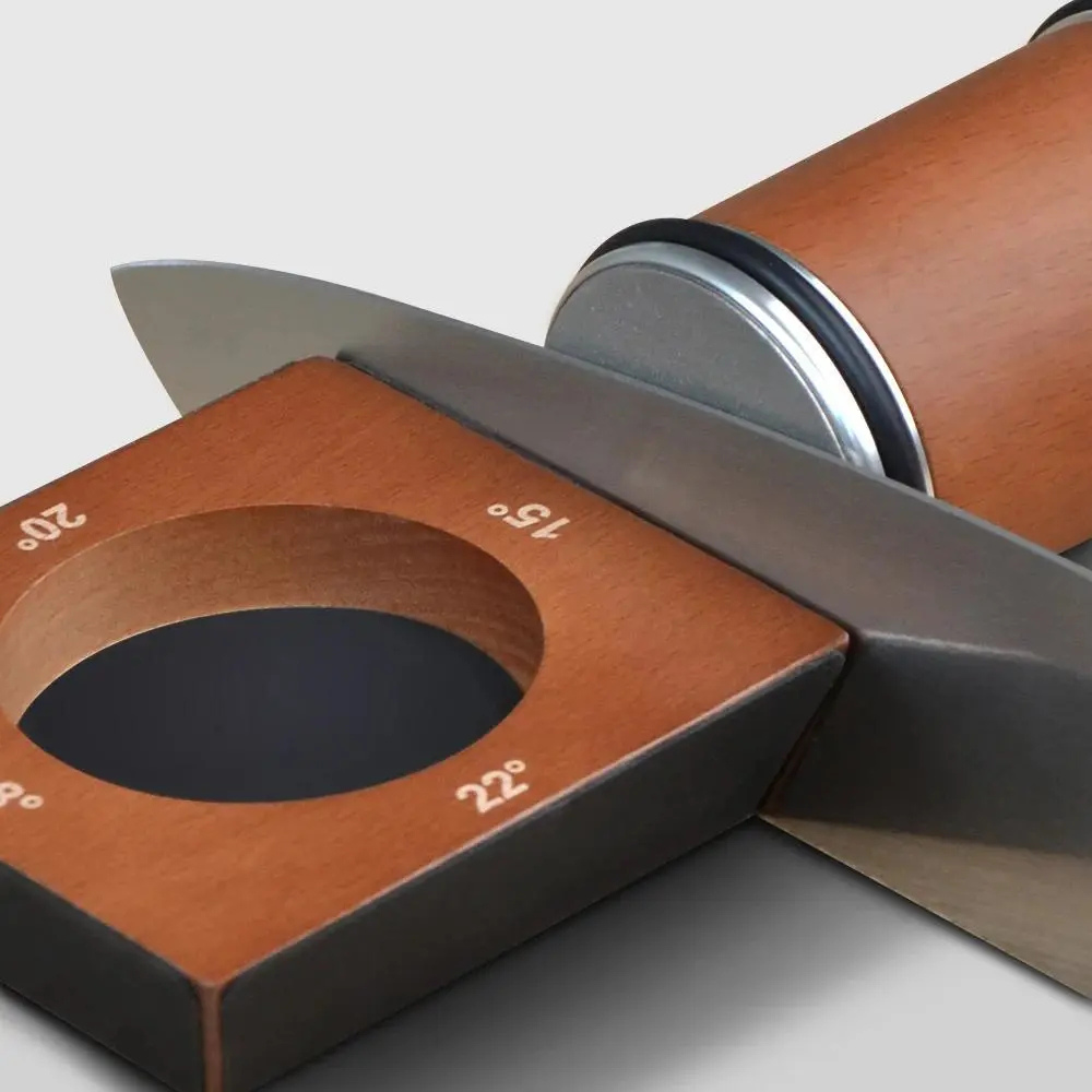 Manual Knife Sharpener | Diamond Coated Rolling Wheel for Precise Edge Control