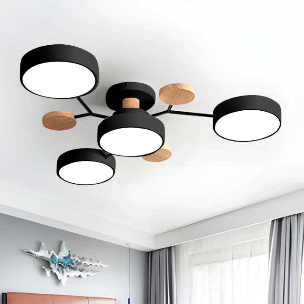 Modern Halo LED Ceiling Light | Semi-Flush Mount Fixture for Ambient Lighting