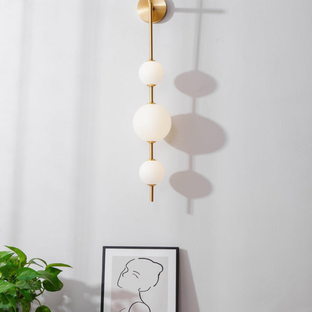 Bedroom Modern Wall Light | Vertical Glass Globe