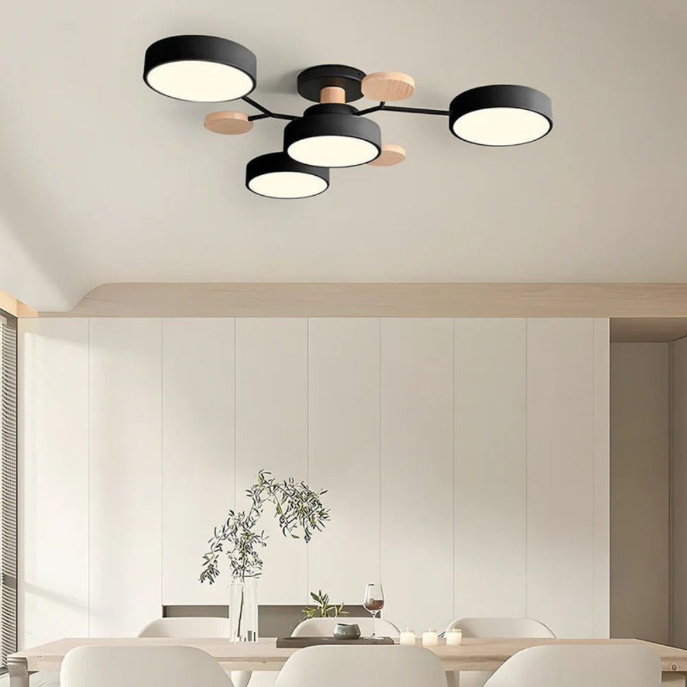 Modern Halo LED Ceiling Light | Semi-Flush Mount Fixture for Ambient Lighting