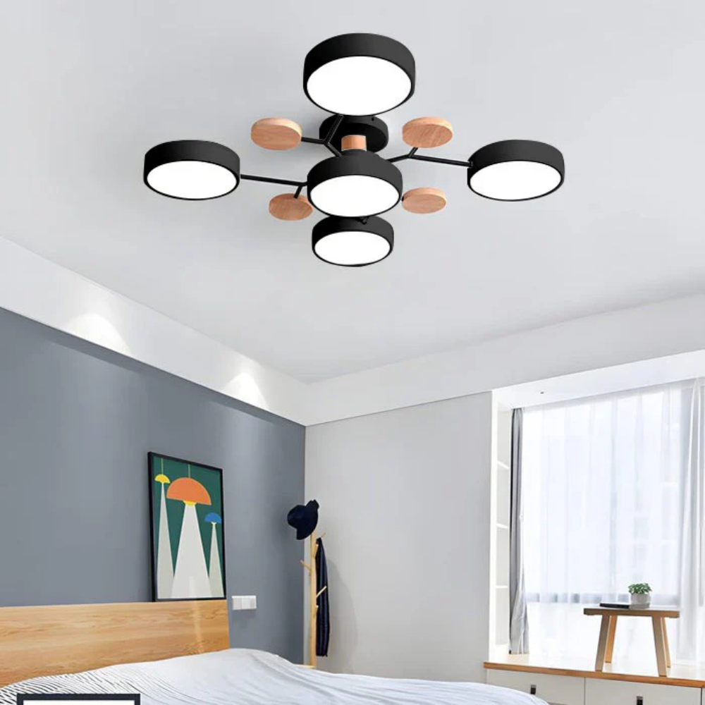 Modern Halo LED Ceiling Light | Semi-Flush Mount Fixture for Ambient Lighting