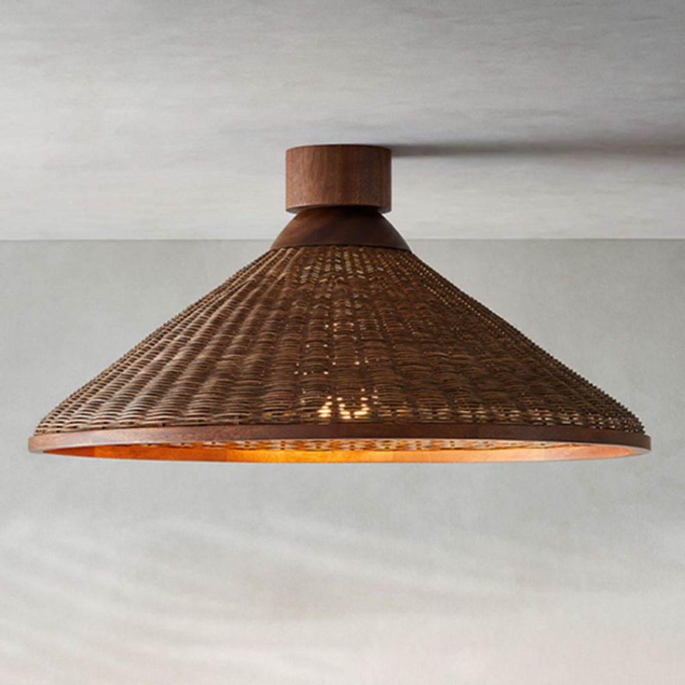 Retro LED Pendant Ceiling Light | Woven Look Fixture for Living Room, Restaurant, and Hotel