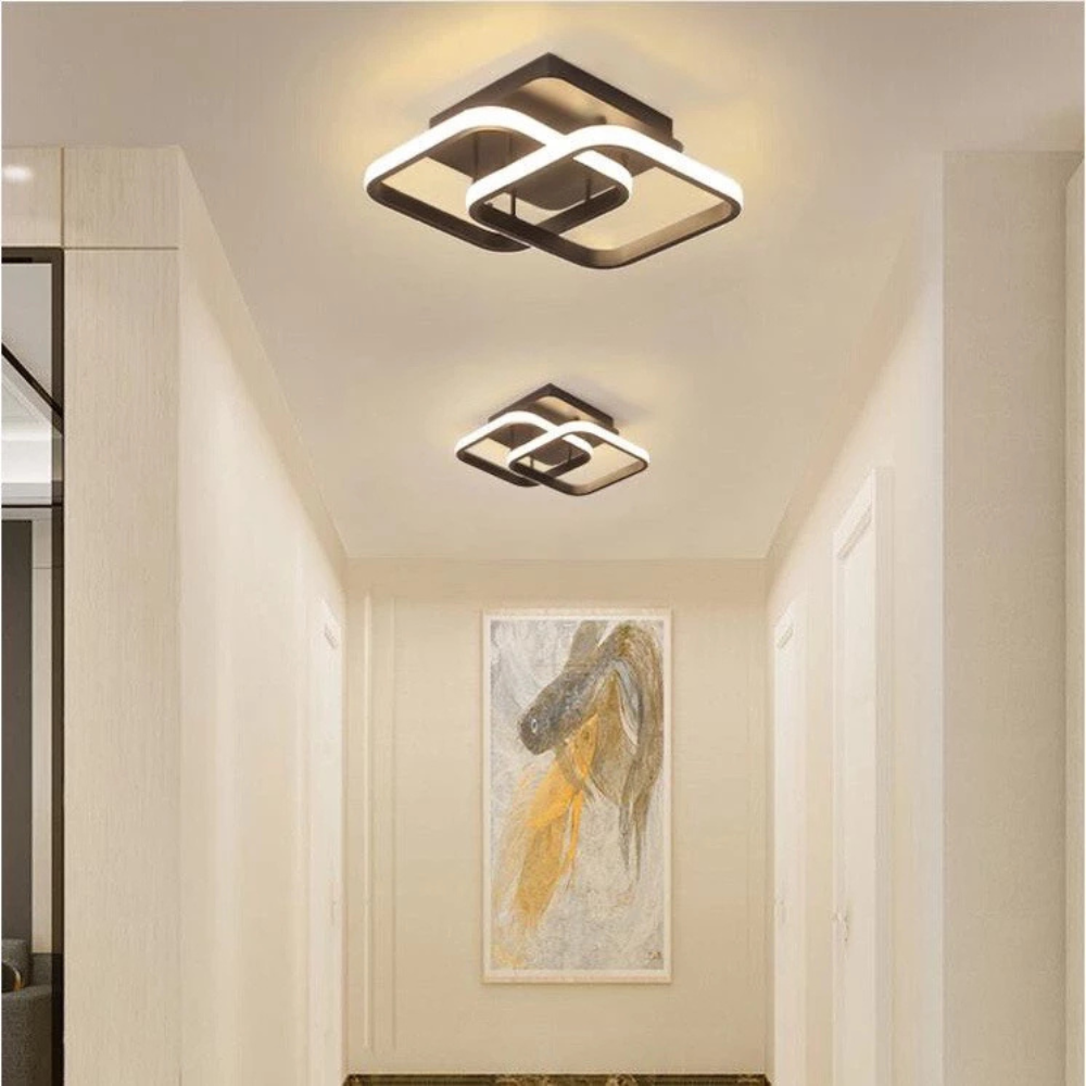 Ceiling Light | Modern Two-Ring LED Fixture for Hallways and Offices