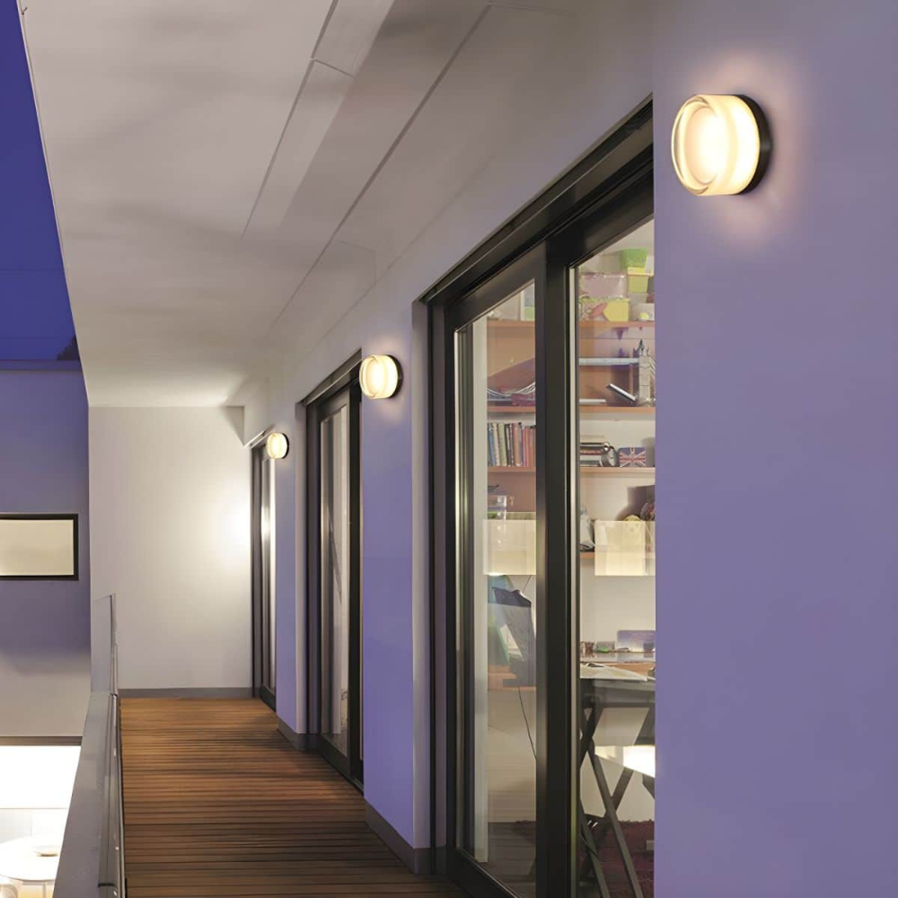 Mini Outdoor Wall Lamp | Modern Drum Design