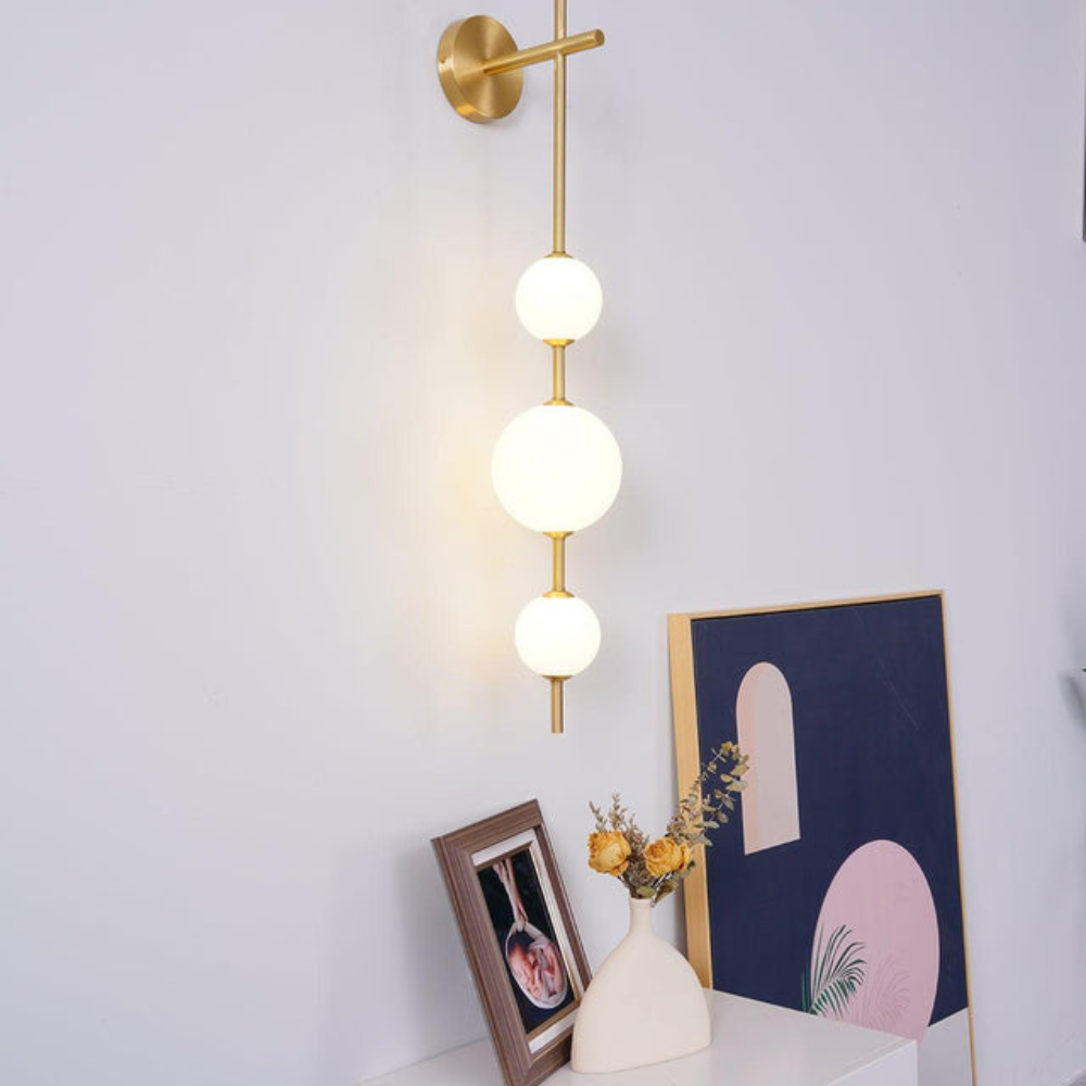 Bedroom Modern Wall Light | Vertical Glass Globe