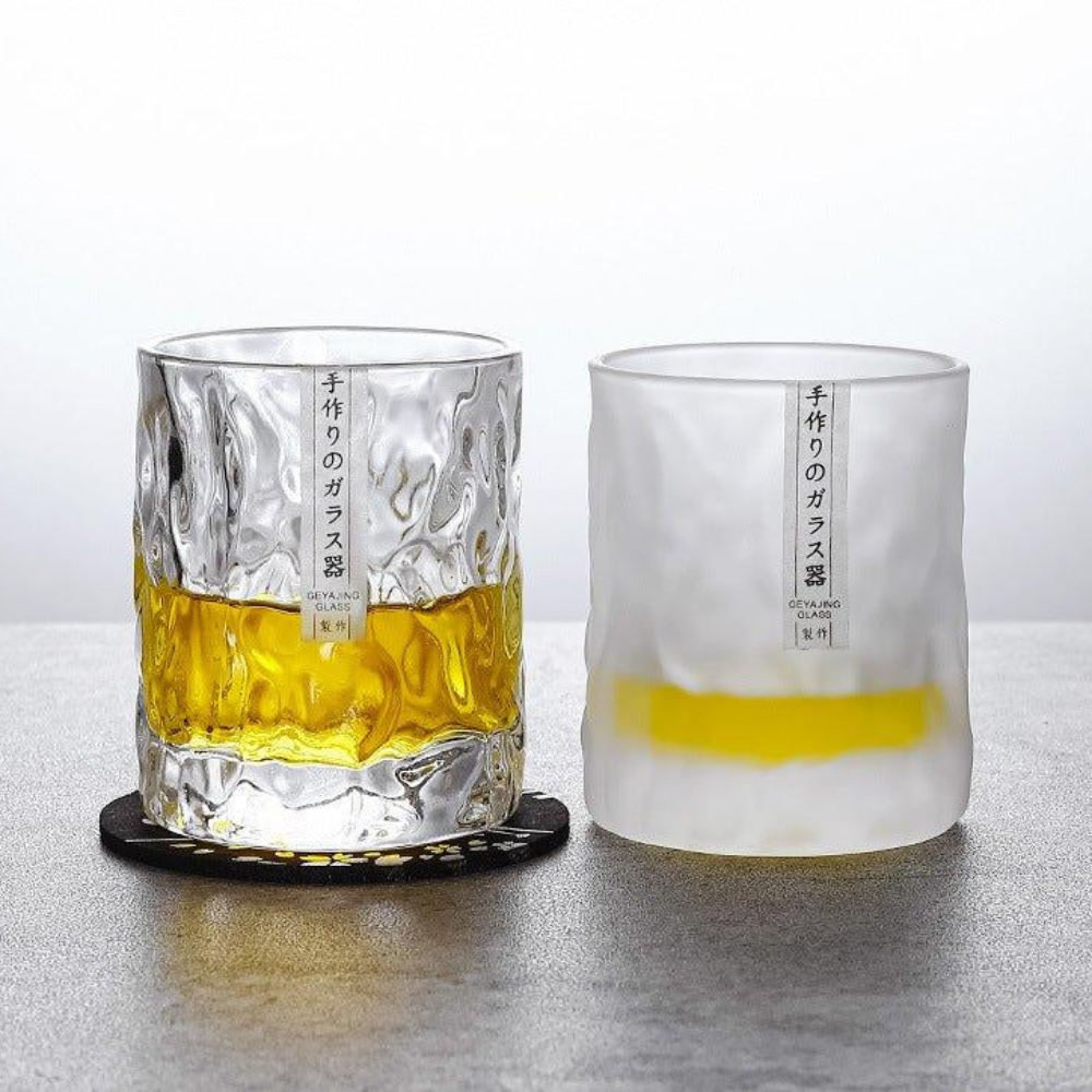 Home Bar Elegant Whiskey Glass Set | Edo Kiriko Crystal Design