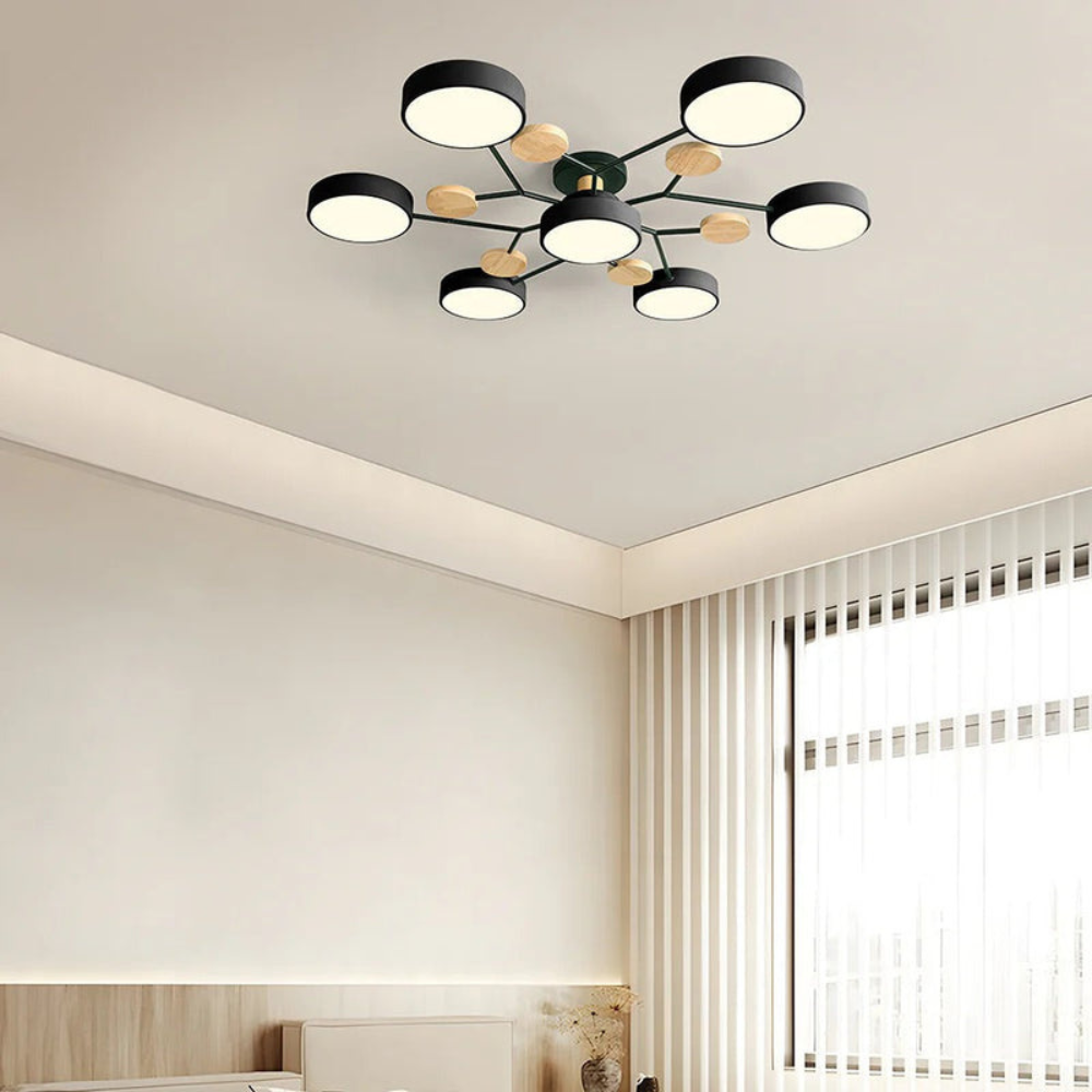 Modern Halo LED Ceiling Light | Semi-Flush Mount Fixture for Ambient Lighting