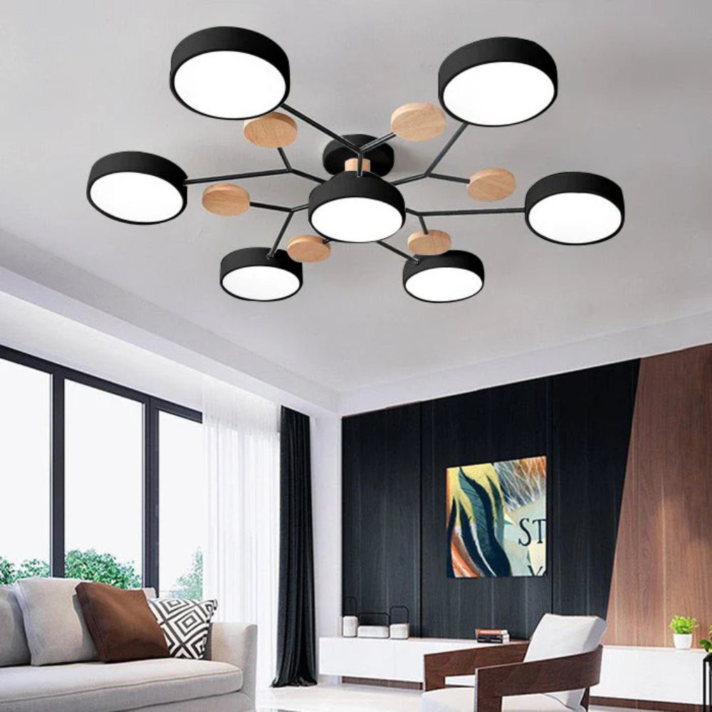 Modern Halo LED Ceiling Light | Semi-Flush Mount Fixture for Ambient Lighting