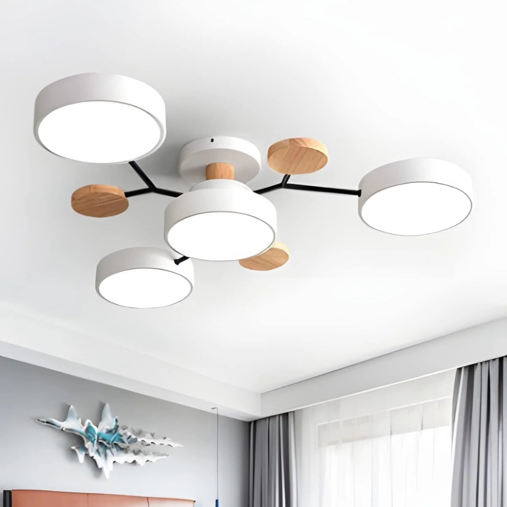 Modern Halo LED Ceiling Light | Semi-Flush Mount Fixture for Ambient Lighting