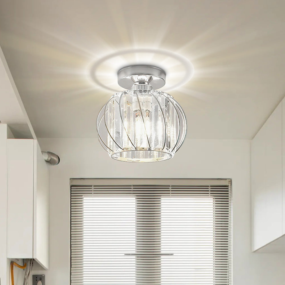 Hallway Modern Ceiling Light | Glass Cage Flush