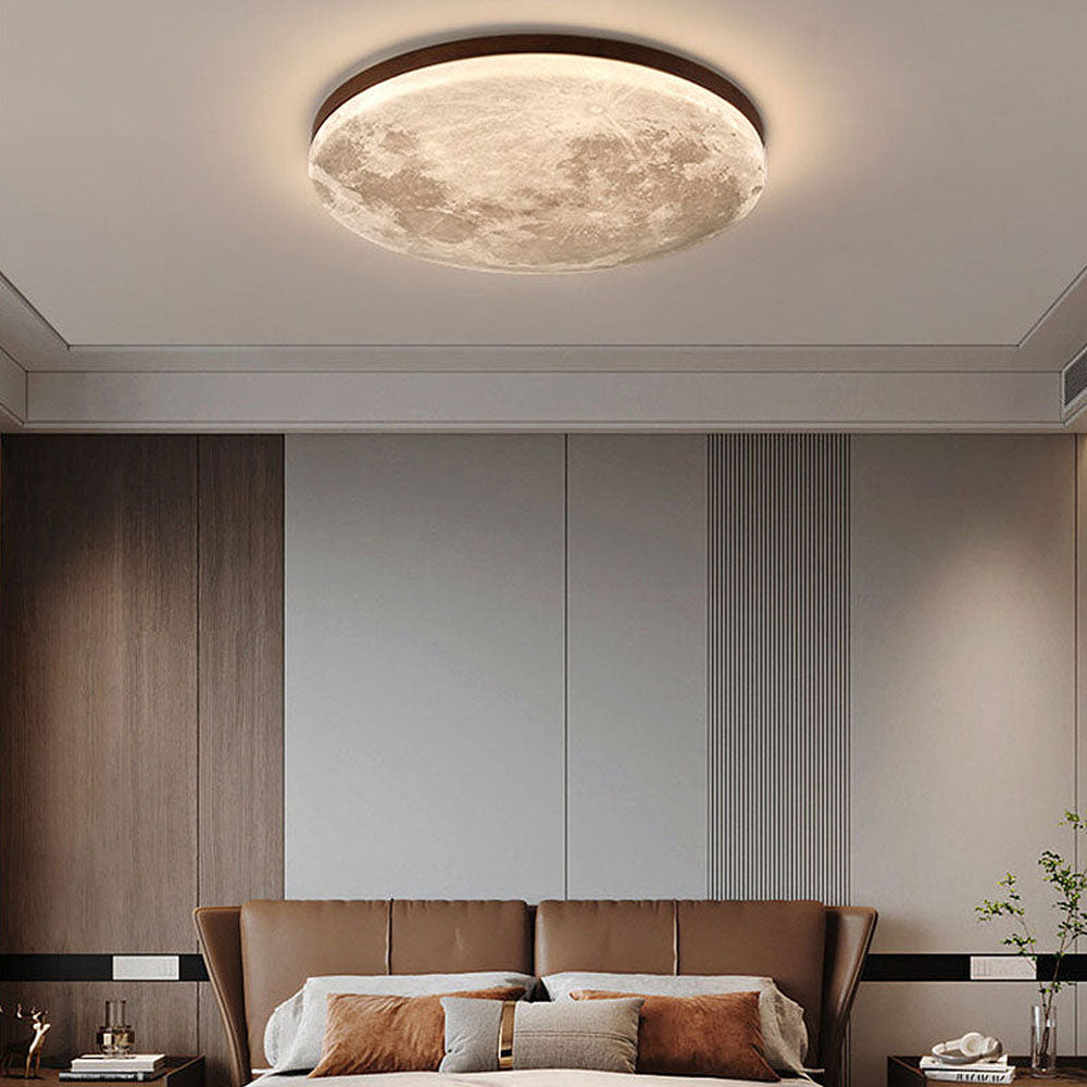 Bedroom Minimalist LED Ceiling Light | Round Flush Mount Fixture